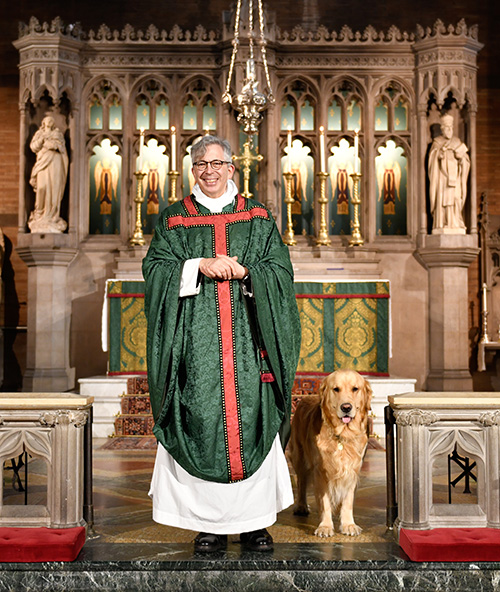 Rector with his dog, George